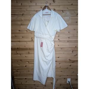 Ivy City Co Dress Womens 3X Ivory Shelby Dress Wrap NWT